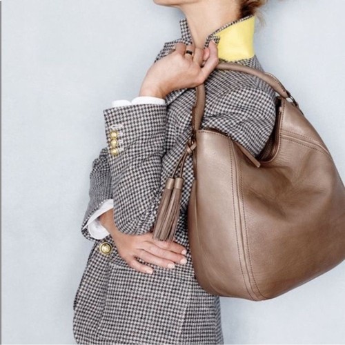 Nwt crew leather tan - nwt,