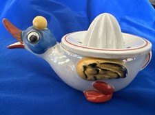 Vintage Deco Japanese Lustre Painted DUCK Novelty Lemon Juice Squeezer C1920 30s