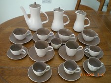 Poole Twintone Sepia Mushroom Tea/ Coffee Set