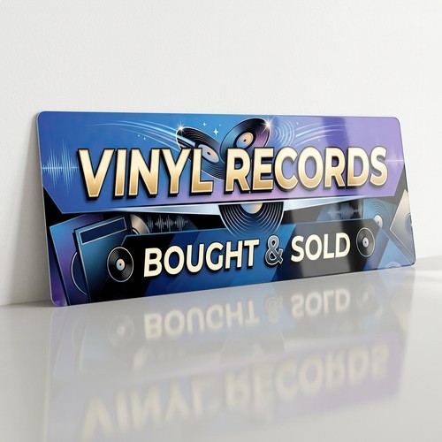 Vinyl records metal sign - vinyl, 28cm