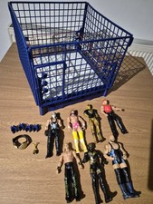 WWE MATTEL HALL OF FAME STEEL CAGE WRESTLING RING & WRESTLING FIGURES