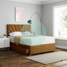 BRAND NEW DIVAN COMPLETE BED CONISTON FABRIC + MATTRESS + DIVAN BASE + HEADBOARD