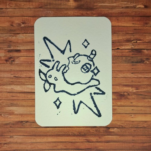 Aceo original art - aceo, linocut