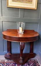 Antique Victorian Duchess style mahogany demi-lune hall Table