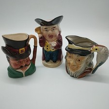 Vintage Ceramic Toby Jugs x3 -