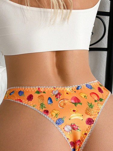 Cute fruit print thong - fruit,