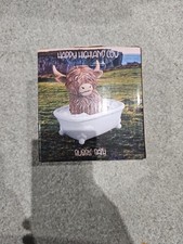 Figurine Ornament Resin Highland Cow Soaking on Bathtub Home Decor Gift Idea