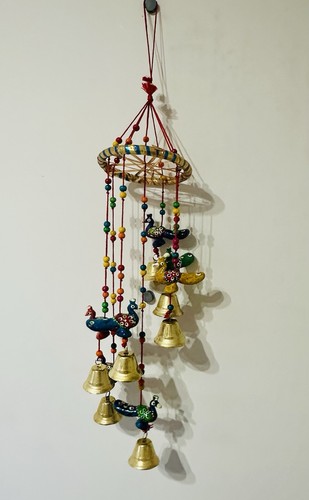 Indian peacock wind chime - indian,