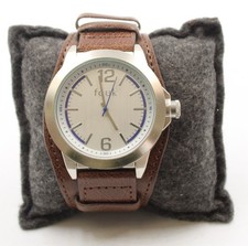 FRENCH CONNECTION FCUK Brown Leather Cuff Strap Wristwatch Spares/Repairs - G03