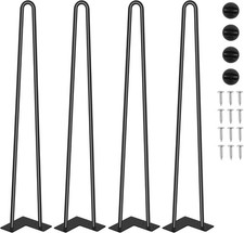Metal Hairpin Legs 28" AUCTION 4 Legs Screw & Protector Feet Desk Heavy Duty