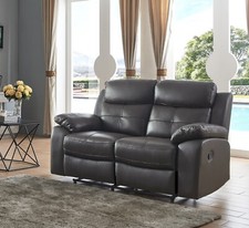 Brown Genuine Leather 2 Seater