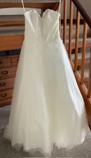 Strapless Sweetheart A-line Ivory Wedding Dress Size UK 12 Free P&P #Elegant