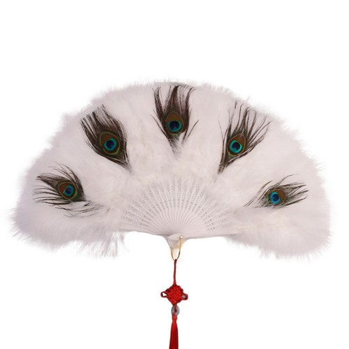 Elegant peacock feather fan - peacock,