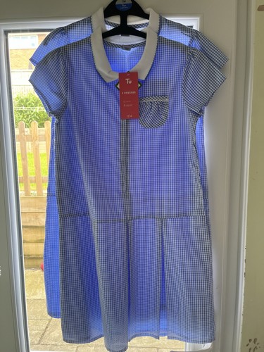 Girls blue gingham school - girls,