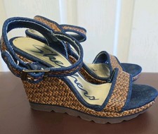 Skeches Wedge Denim Sandals