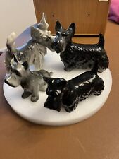 Vintage Scottish Terrier Dog Figurine Ornaments (4off) Including ‘Coopercraft’