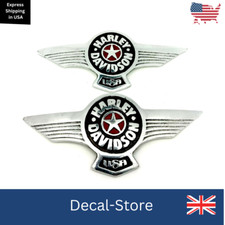 Harley Davidson Tank Left & Right Fat Boy Medallion Badge Emblems