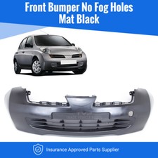 Fits Nissan Micra K12 2003-2006 Front Bumper Black No Fog Holes High Quality New