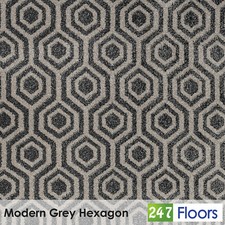 Modern Grey Hexagon Wilton