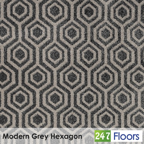 Modern grey hexagon wilton - modern,