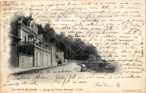 Old postcard les rives - old,