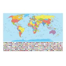 Map of The World Detailed Large Educational Geological Poster Sizes A1 A2 A3