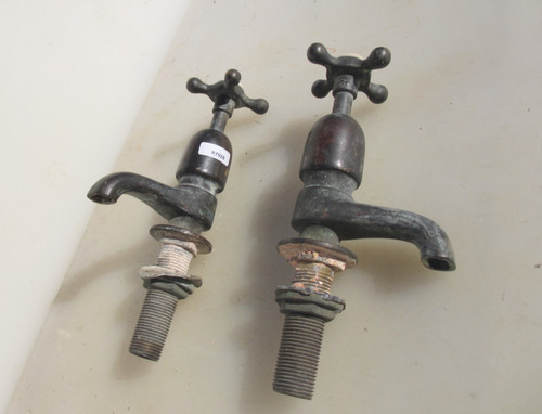 Antique brass taps - brass, basin