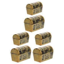  6 Pcs Miniature Scene Accessories Pirate Treasure Chest Vintage Models Tiny
