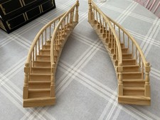 12th Scale Dolls House Pair Of Curved Staircases Mansion Chateau