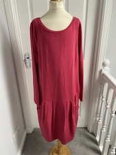 Brand New Ladies Boden Red Pink Tunic Dress Size 14 Pockets