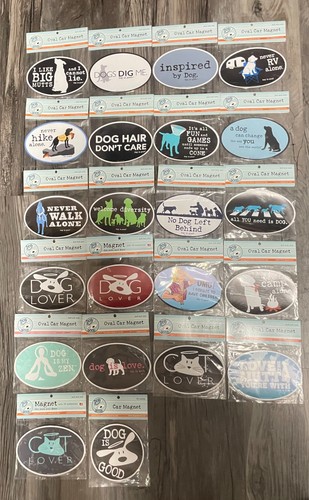 Dog good oval car magnets - is,