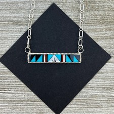 19" Zuni inlay turquoise coral
