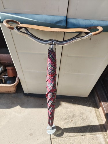 Vintage red tartan umbrella - red,