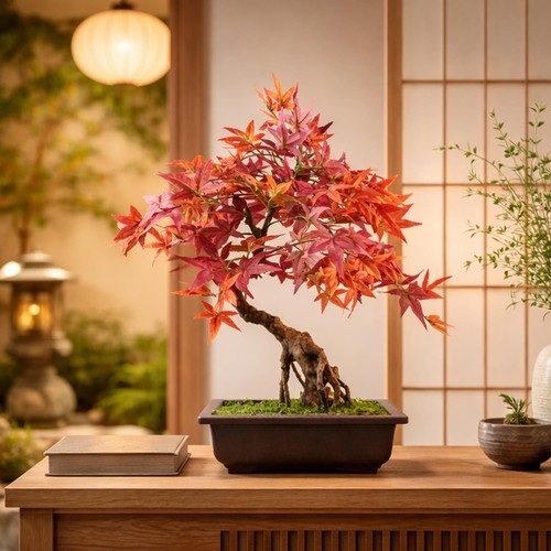 Artificial red maple - artificial, bonsai