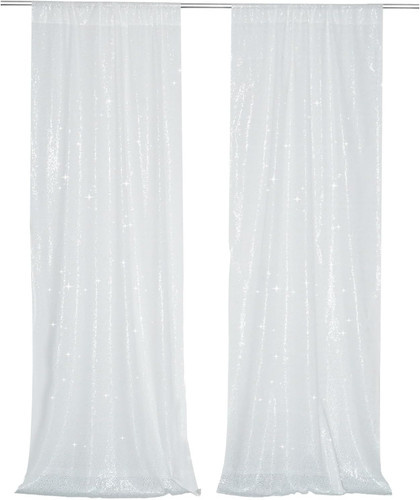 White sequin backdrop - white, curtains