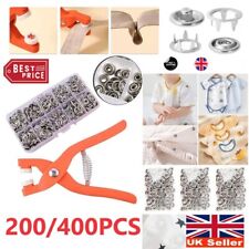 200/400PCS Snap Fasteners Kit Metal Snap Buttons with Fastener Pliers Tool Kit