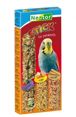 Parakeet three stick eggs - three,