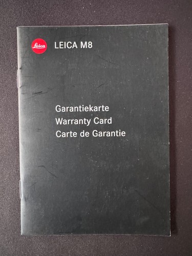 A1302 leica warranty card - m8,