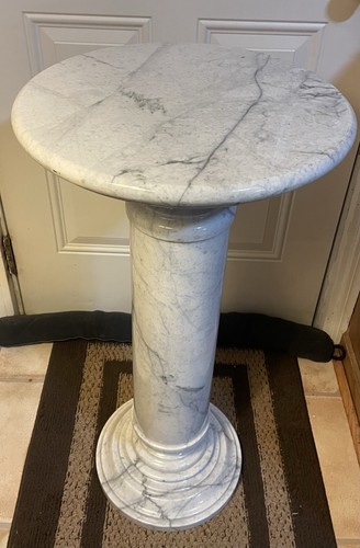 Vintage solid marble pedestal - vintage,