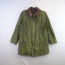 Barbour Belsay Wax Jacket Size 14 Green Hunting Shooting Outdoor