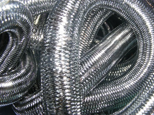 Pewter metallic tubular crin - pewter,