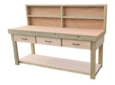 Wooden  Workbench With Drawers