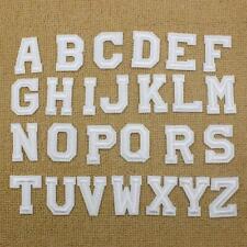 White Letter Patch Patches Sew on / Iron on Alphabet Embroidered Clothes Letters