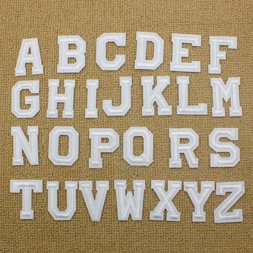White letter patch patches - white,
