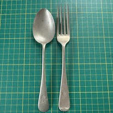 Vintage 1936 Commemorative King George VI Fork And Spoon Silver Plate