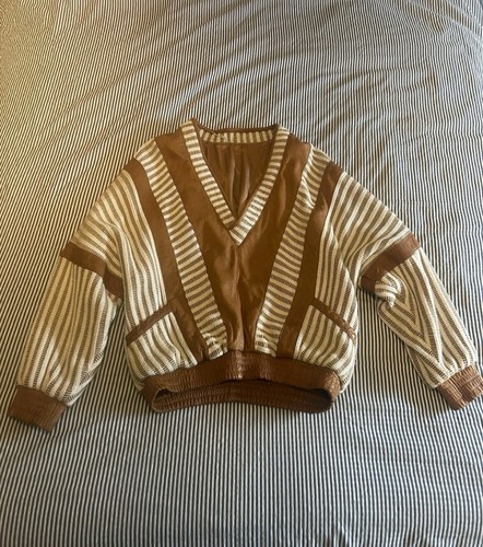 Vintage 1970s leather knit - 1970s, &