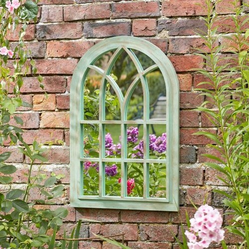 Green wall garden mirror large - wall,