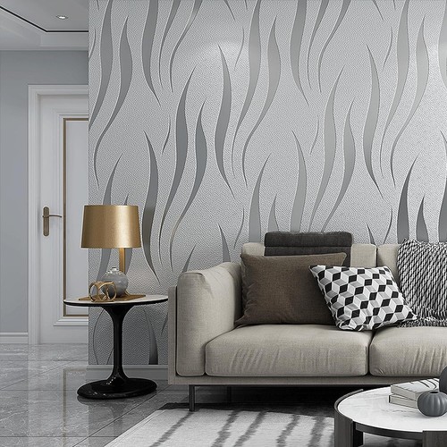 Embossed wave silver - silver, grey