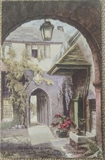 Exeter Old Courtyard in Close Illustrated S. Endacott, Worth's Ser. Postcard 