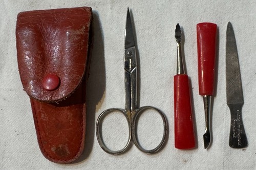 Vintage manicure set red - set,